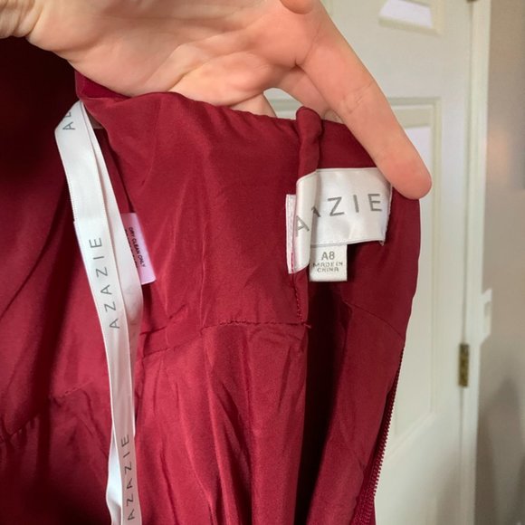 Azazie burgundy bridesmaid dress A8 - Picture 7 of 9